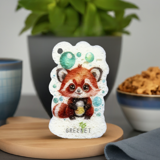 Cellulose Pop Up Sponges, Large, Natural and Compressed, a Unique Printed Cartoon Design，Multiple Use for Dishes Washing, Kitchen Cleaning, 6 Pack